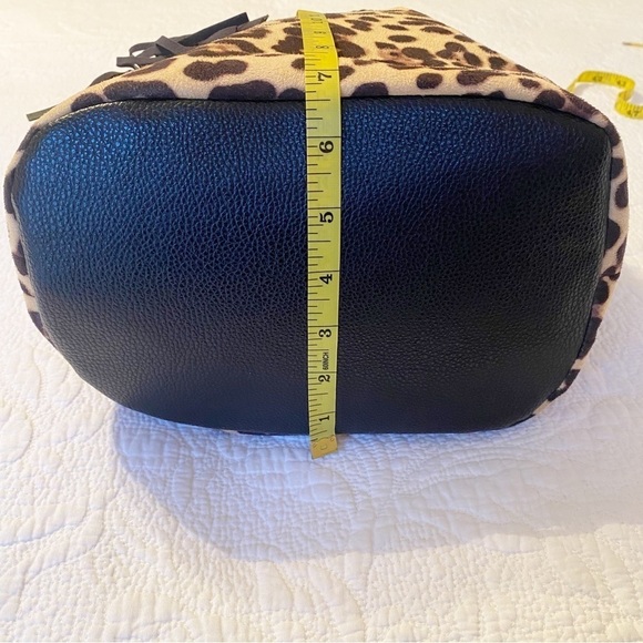 Bam Forever Drawstring Leopard Print Bucket Shoulder Crossbody Bag - Picture 13 of 16